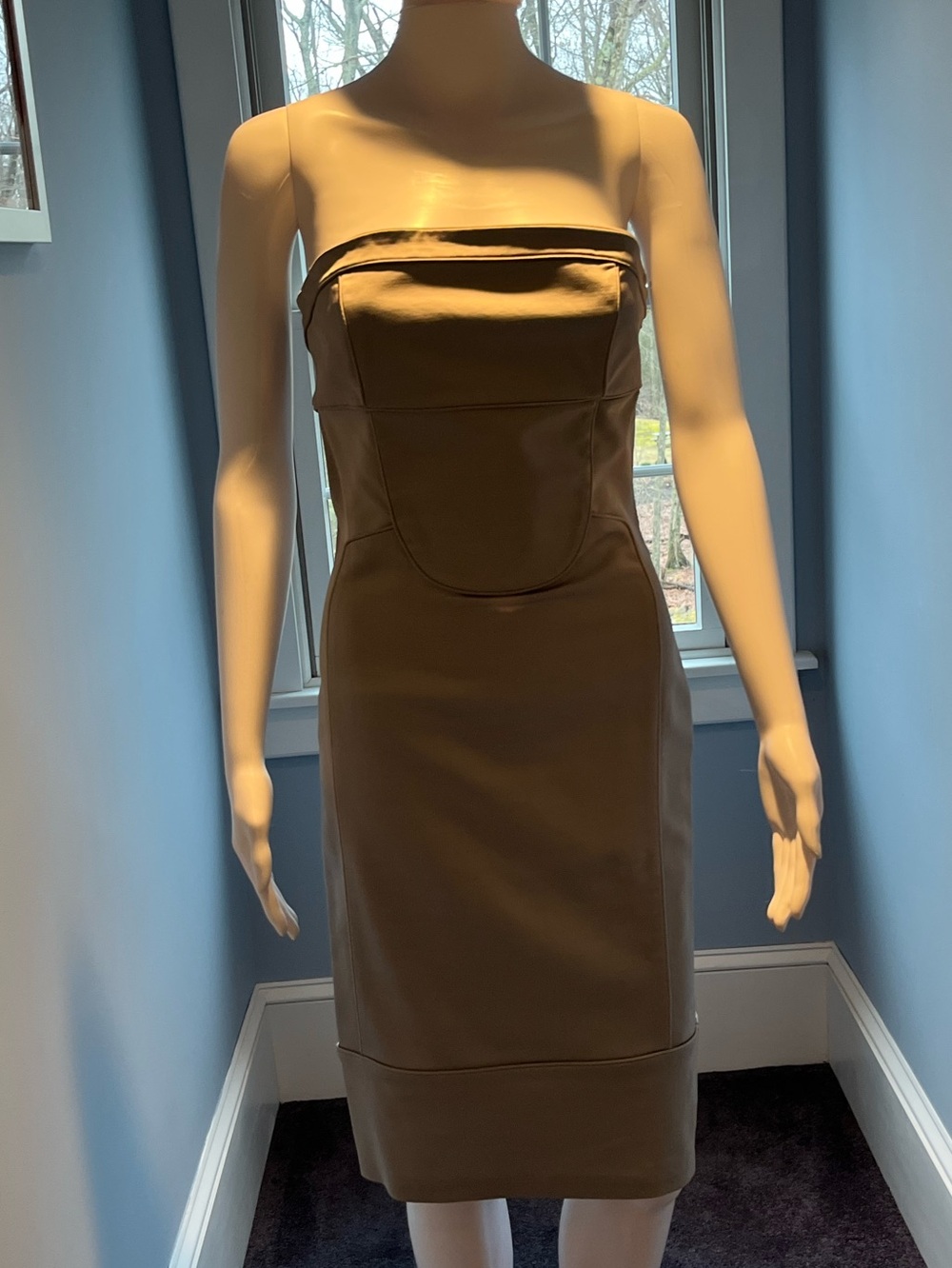 Alvin Valley strapless silver cocktail dress